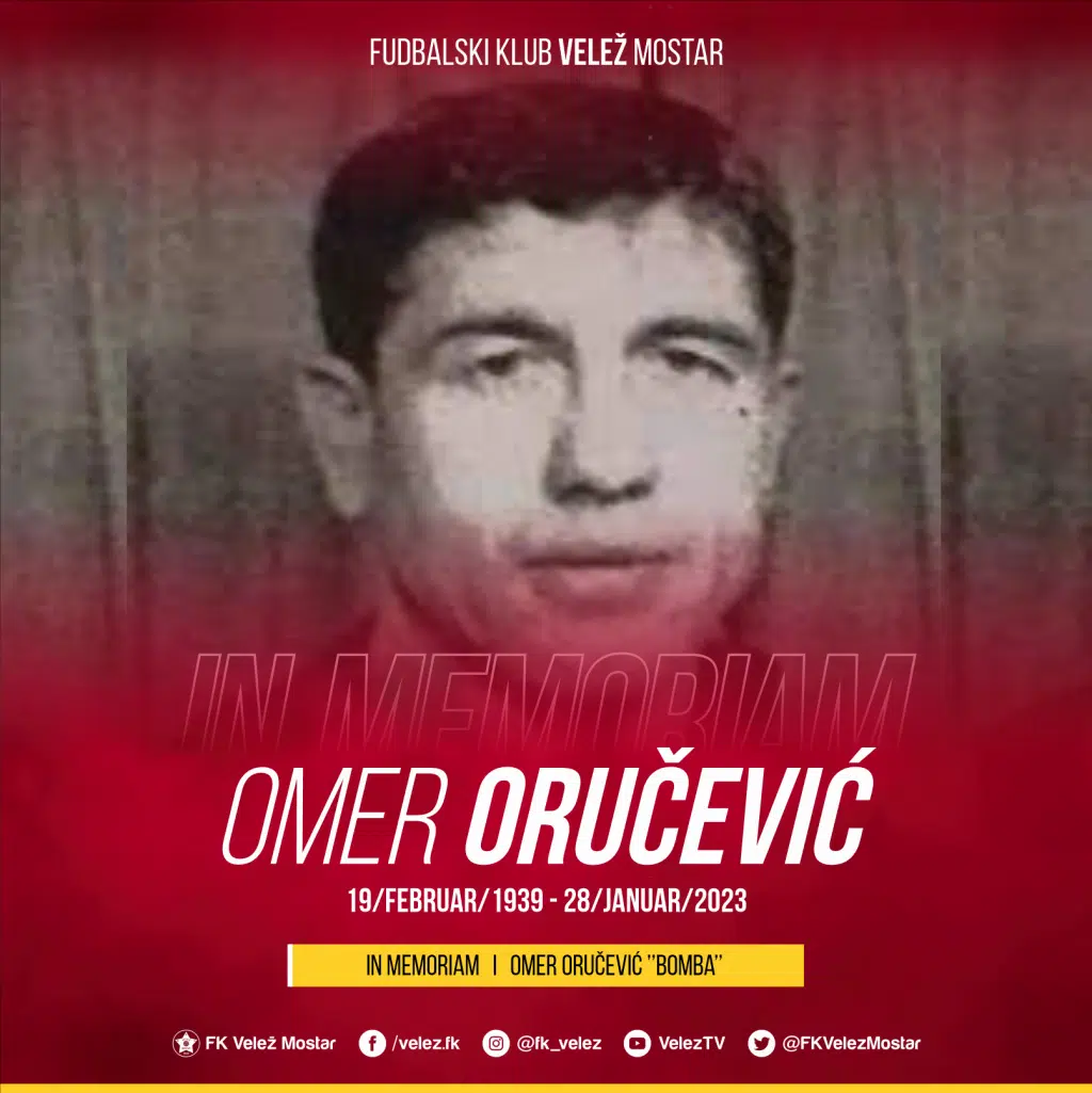 Preminuo legendarni nogometaš mostarskog Veleža Omer Oručević ‘Bomba’