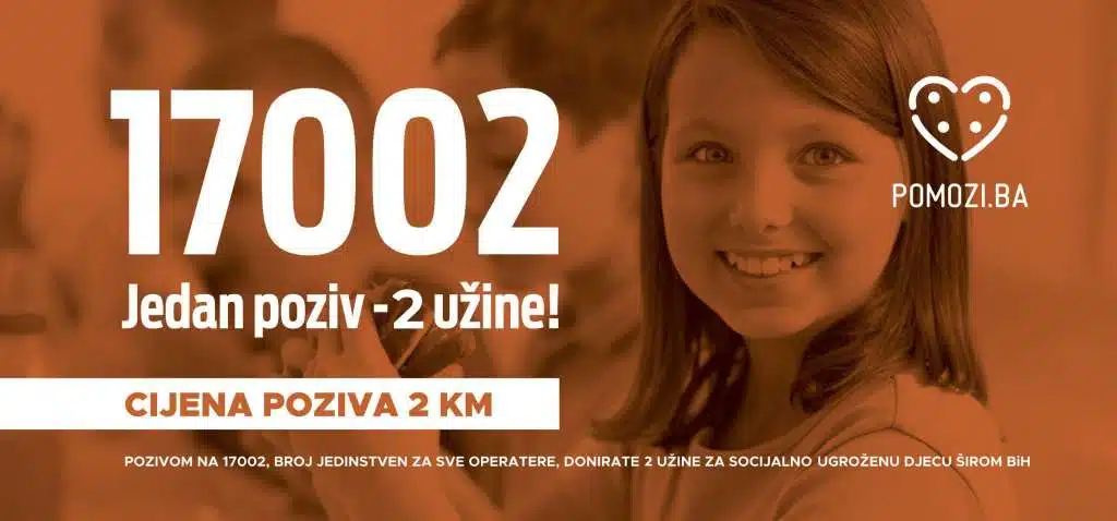 Pomozi.ba – Poziv na 17002 za dvije užine djeci iz socijalno ugroženih porodica
