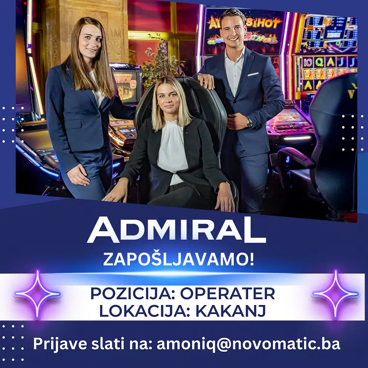 Oglas za posao: Admiral zapošljava u Kaknju