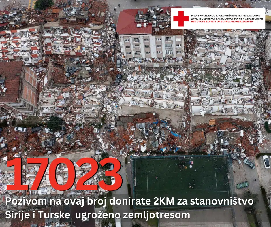 Crveni krst BiH formirao medicinski tim za pomoć stradalim u potresu, pokrenut i humanitarni broj