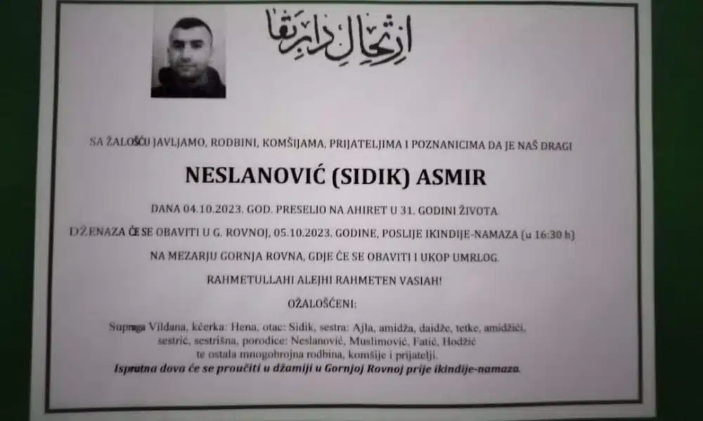 Na Bolji svijet preselio Asmir Neslanović iz Busovače u 31. godini život – TNTportal.ba