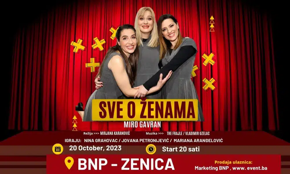 U Zenici 20.oktobra predstava “Sve o ženama” u rediteljskom čitanju Mirjane Karanović