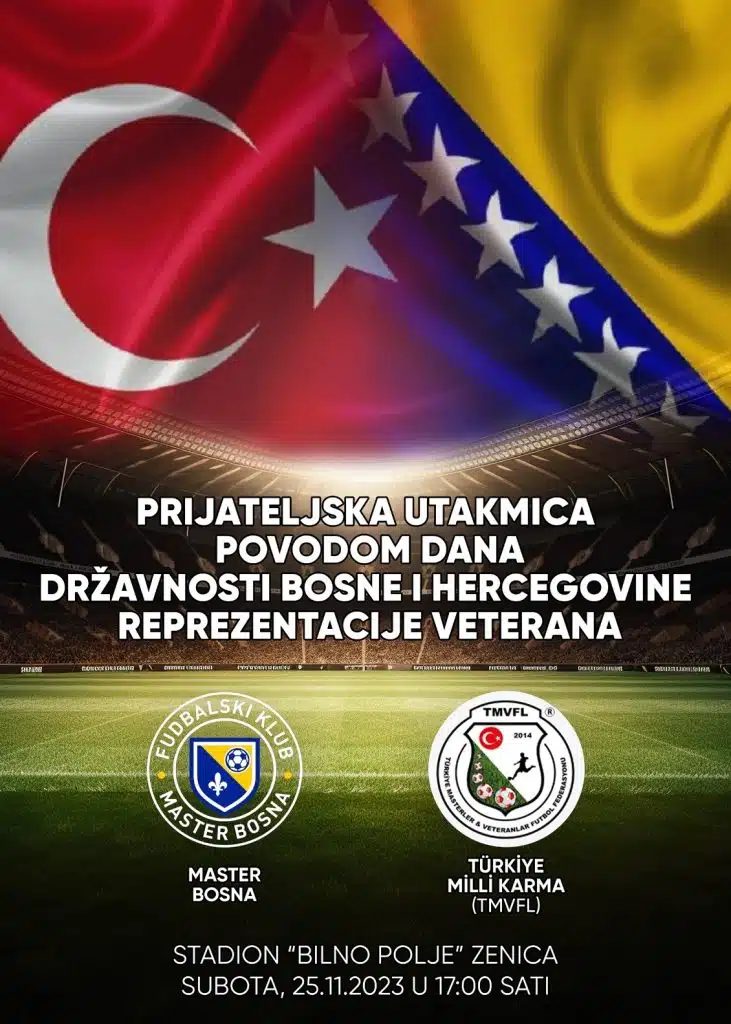 Za Dan državnosti BiH na Bilinom polju revijalni meč selekcija veterana Turske i BiH