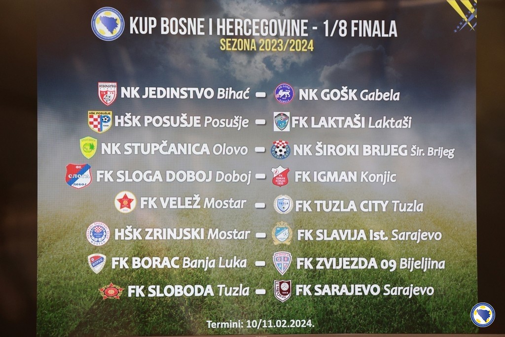 Izvučeni parovi osmine finala Kupa Bosne i Hercegovine