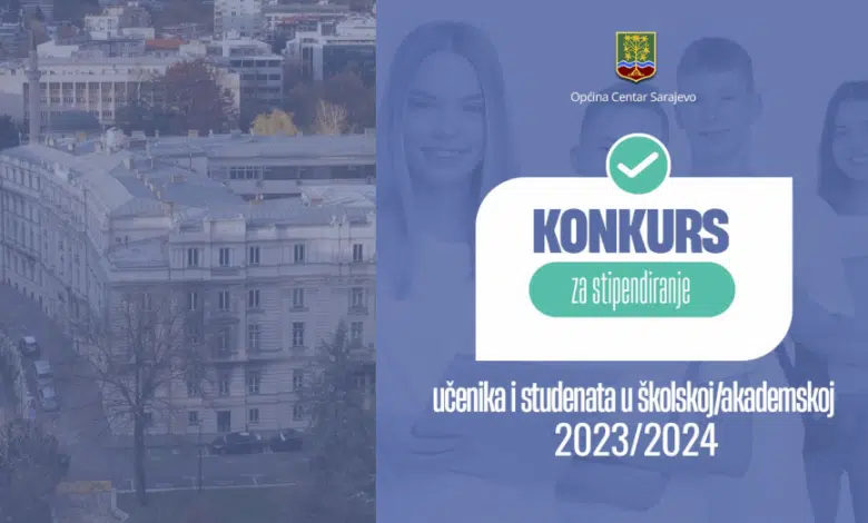 Objavljen konkurs za stipendiranje srednjoškolaca i studenata u Općini Centar