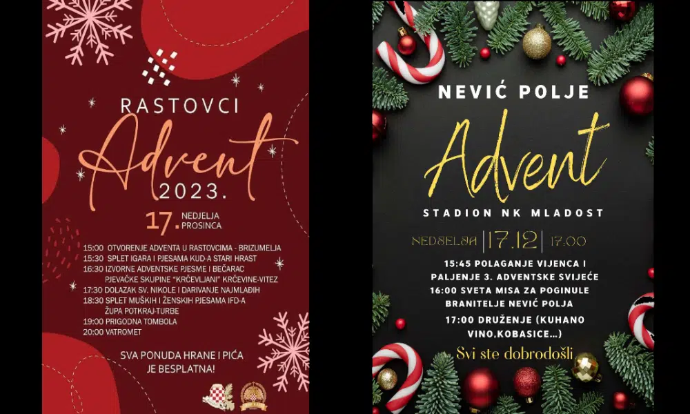 U nedjelju Advent u Rastovcima i Nević polju