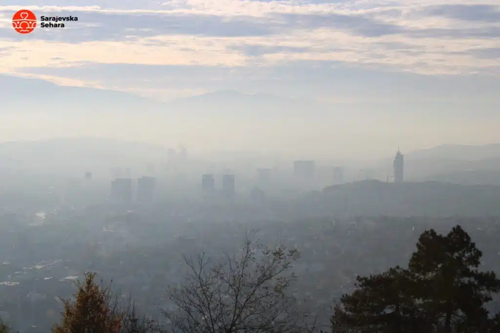 Zrak u Kantonu Sarajevo ponovo zagađen, povišene vrijednosti štetnih PM10 čestica