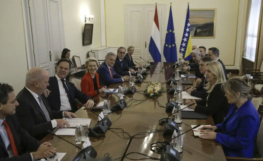 Von der Leyen i Rutte sa članovima Predsjedništva BiH, Plenković nije došao