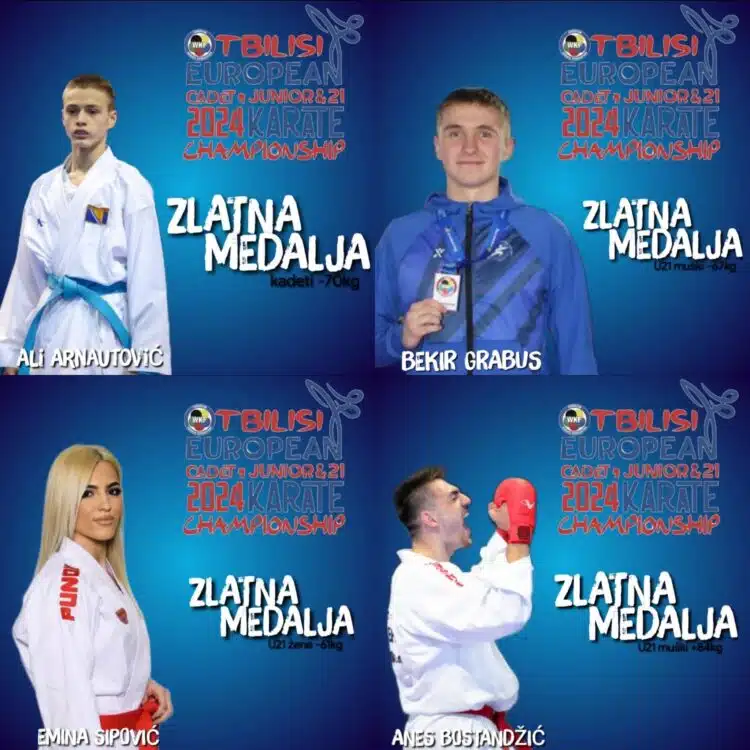 Kakav dan za bh. karate: Četiri takmičara osvojila zlato na Europskom prvenstvu!