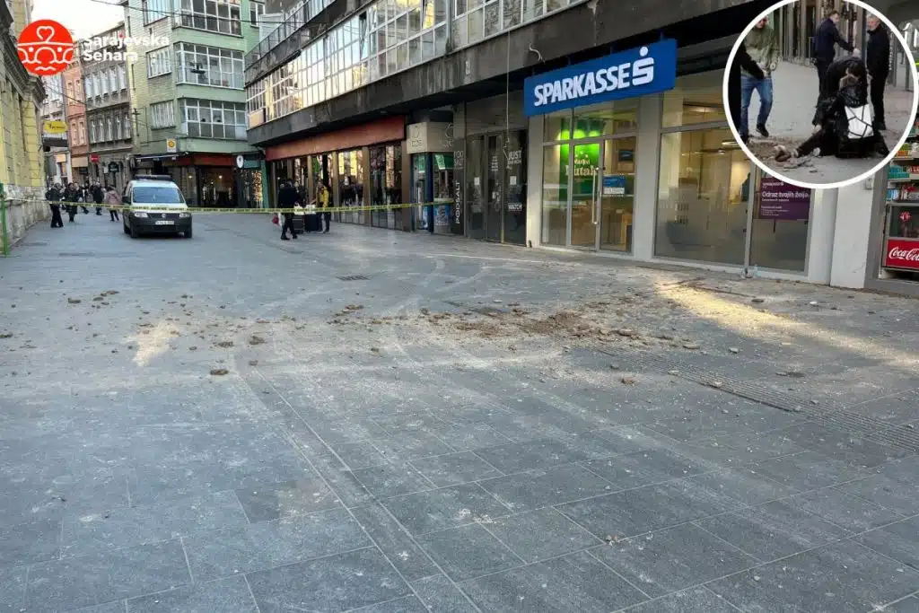 Video/ Poznat stepen povreda prolaznice na koju se obrušila fasada u Ferhadiji