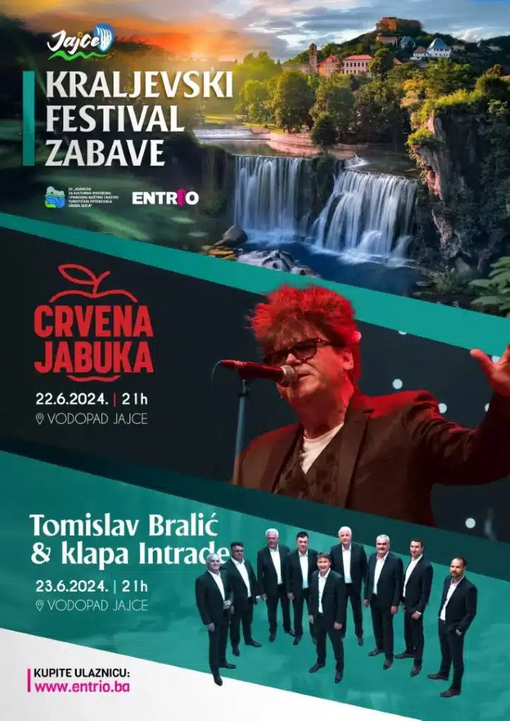 Crvena jabuka i klapa Intrade uskoro u Jajcu na pozornici uz vodopad Plive!