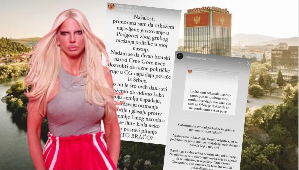ŠUT KARTA ZA JK! Hotel u Podgorici otkazao nastup Karleuše: Ne trpimo da neko vrijeđa našu zemlju