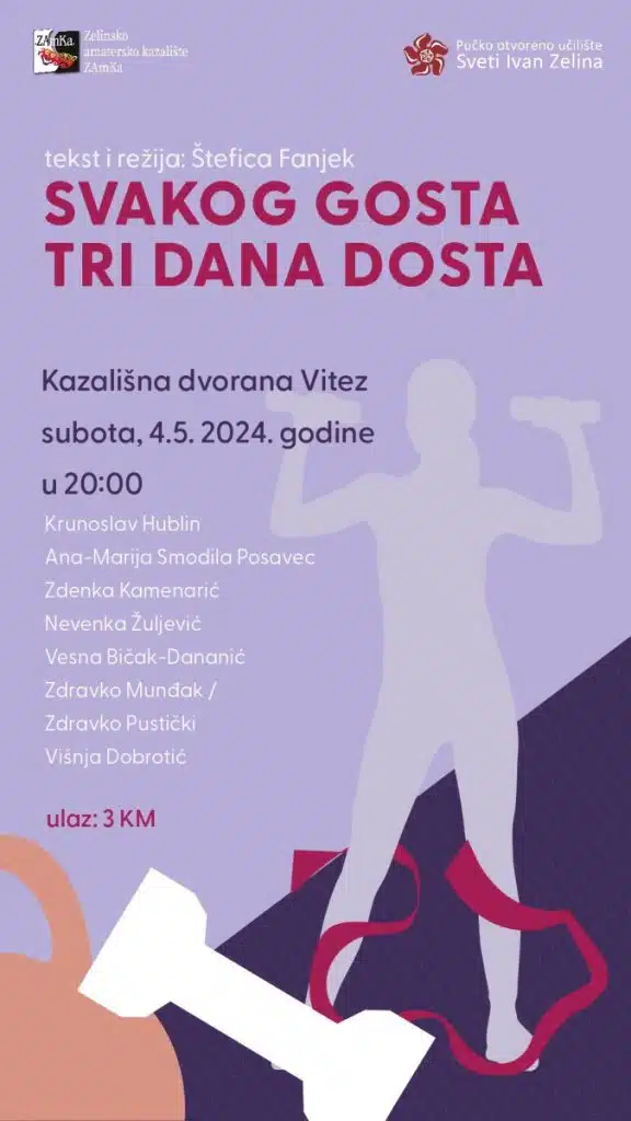 U subotu na rasporedu komedija“Svakog gosta tri dana dosta“
