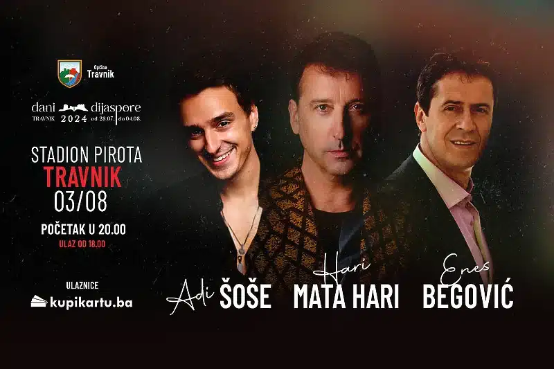 Muzički program Dana dijaspore: U Travniku će se održat koncert Harija Mata Harija, Enesa Begovića i Adija Šošeta