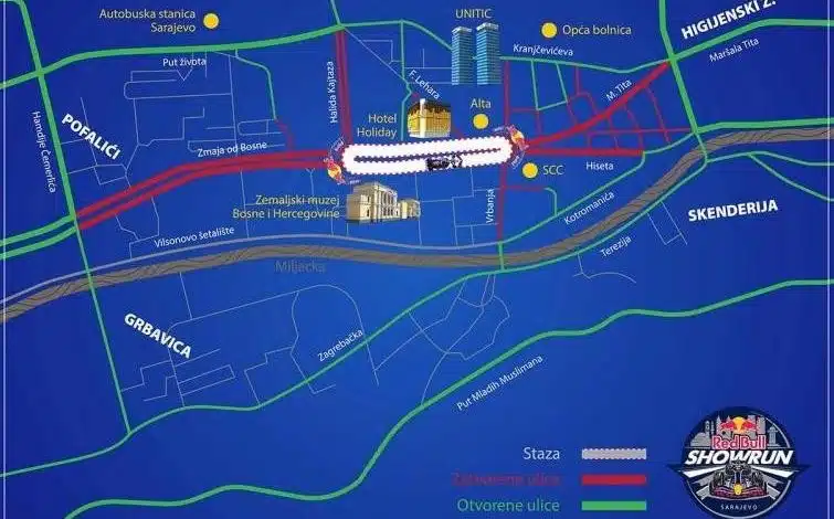 Danas su promjene u režimu saobraćaja zbog održavanja manifestacije Red Bull Showrun