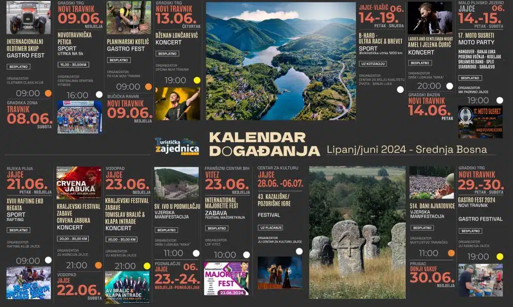 Srednja Bosna: Kalendar najvažnijih događaja za mjesec lipanj objavljen!