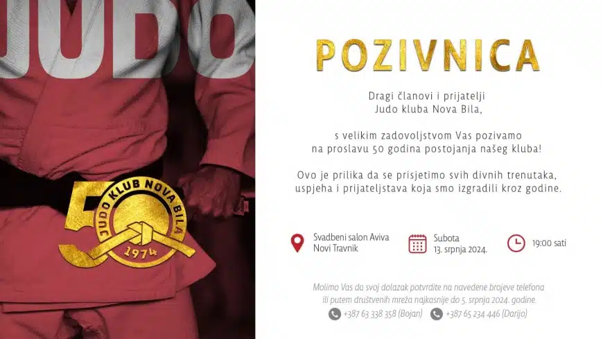 Uskoro slavimo 50 godina Judo kluba “Nova Bila”