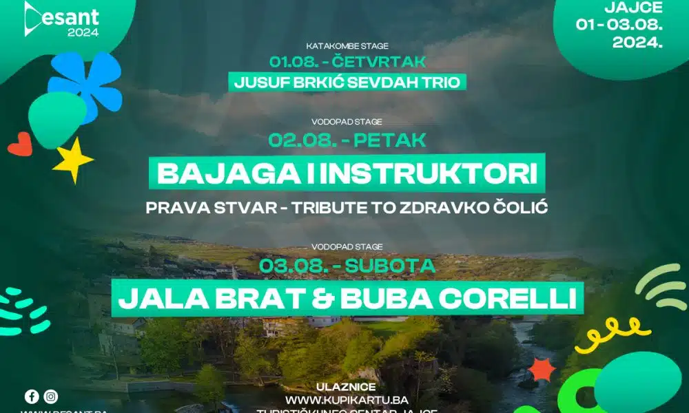 Peti Desant Festival od 1. do 3. augusta u Jajcu: Nastupaju „Bajaga i Instruktori“, Jala Brat i Buba Corelli…