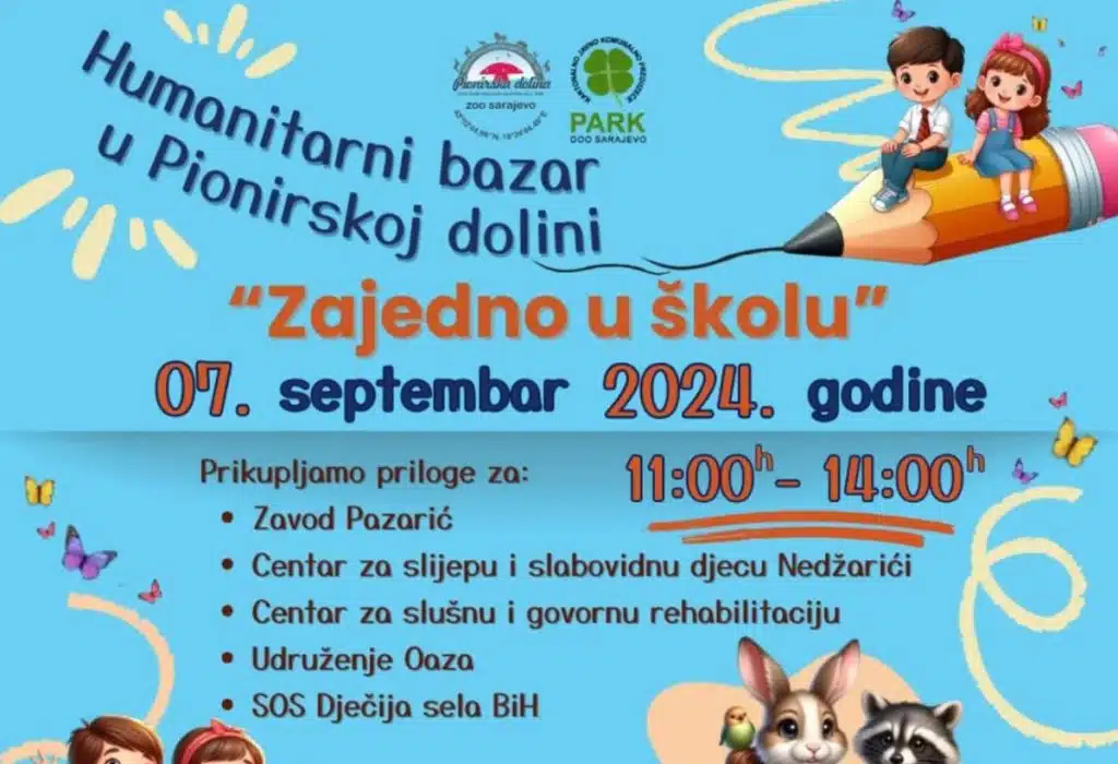 Prvi Humanitarni bazar “Zajedno u školu” organizovan naredne subote u Pionirskoj dolini.