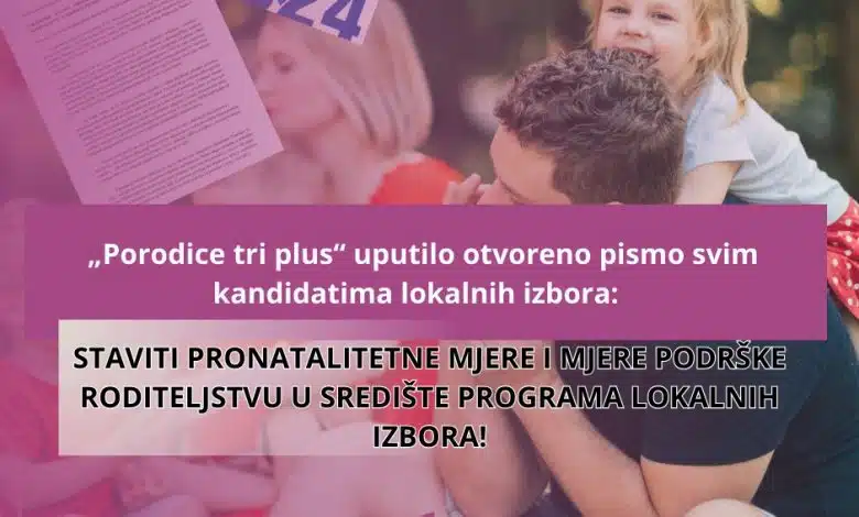 Udruženje “Porodice tri plus” uputilo otvoreno pismo kandidatima oktobarskih izbora.