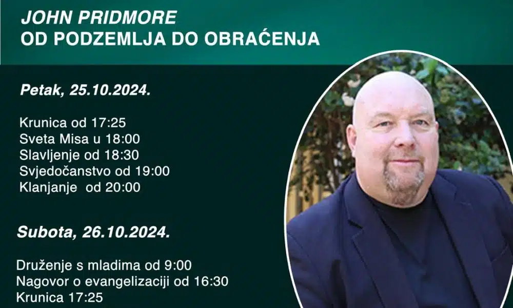 NOVI TRAVNIK: Duhovna obnova za vikend s Johnom Pridmoreom iz Irske