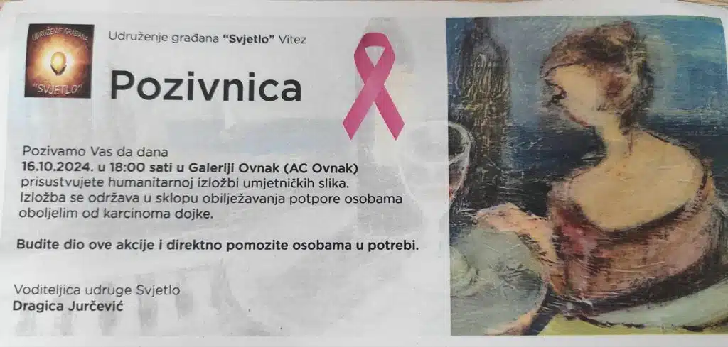 Humanitarna izložba slika organizirana od strane Udruženja građana Svjetlo Vitez