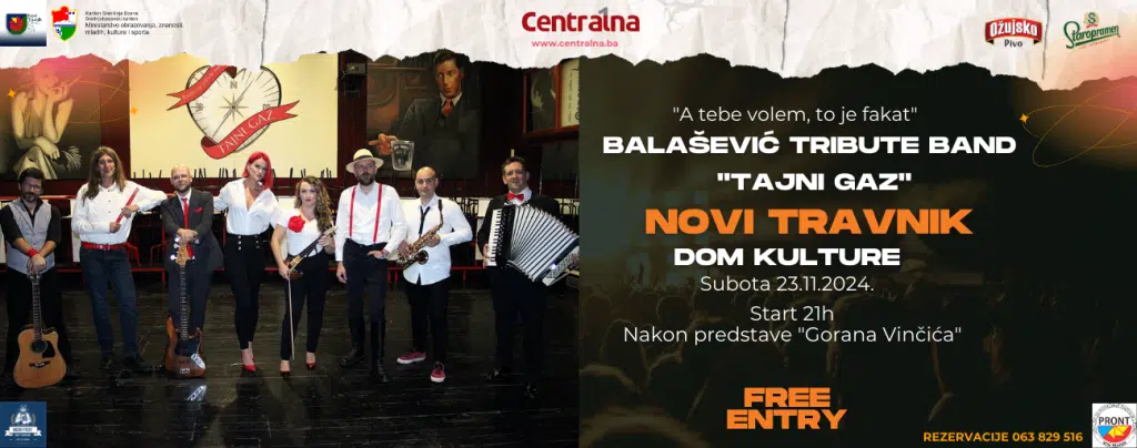 Koncert benda “Tajni Gaz” u Novom Travniku posvećen Balaševiću – “A tebe volim, to je fakat!”