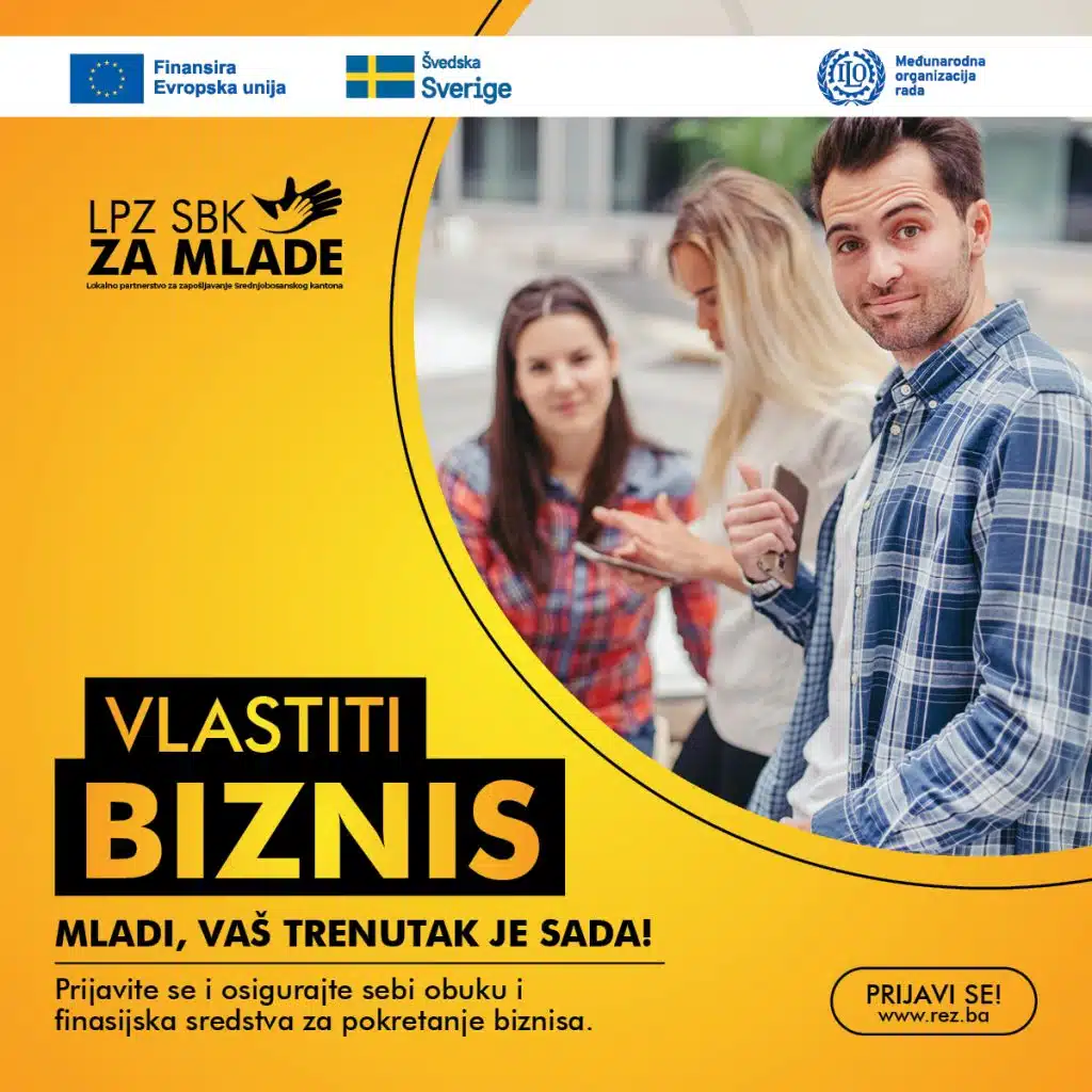 Prilika za mlade – Prijavite se za obuke i zapošljavanje kroz “LPZ SBK za mlade”!