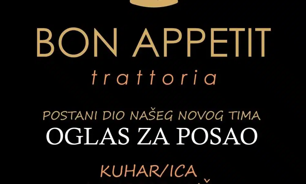 OGLAS ZA POSAO: Potrebni kuhari i konobari u luksuznom restoranu kod Travnika!