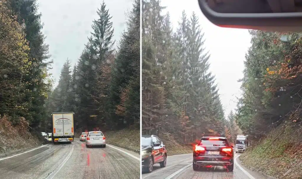 Oslobođenje – (VIDEO) Na jednom prevoju obustavljen saobraćaj zbog ledene kiše, na putu Sarajevo