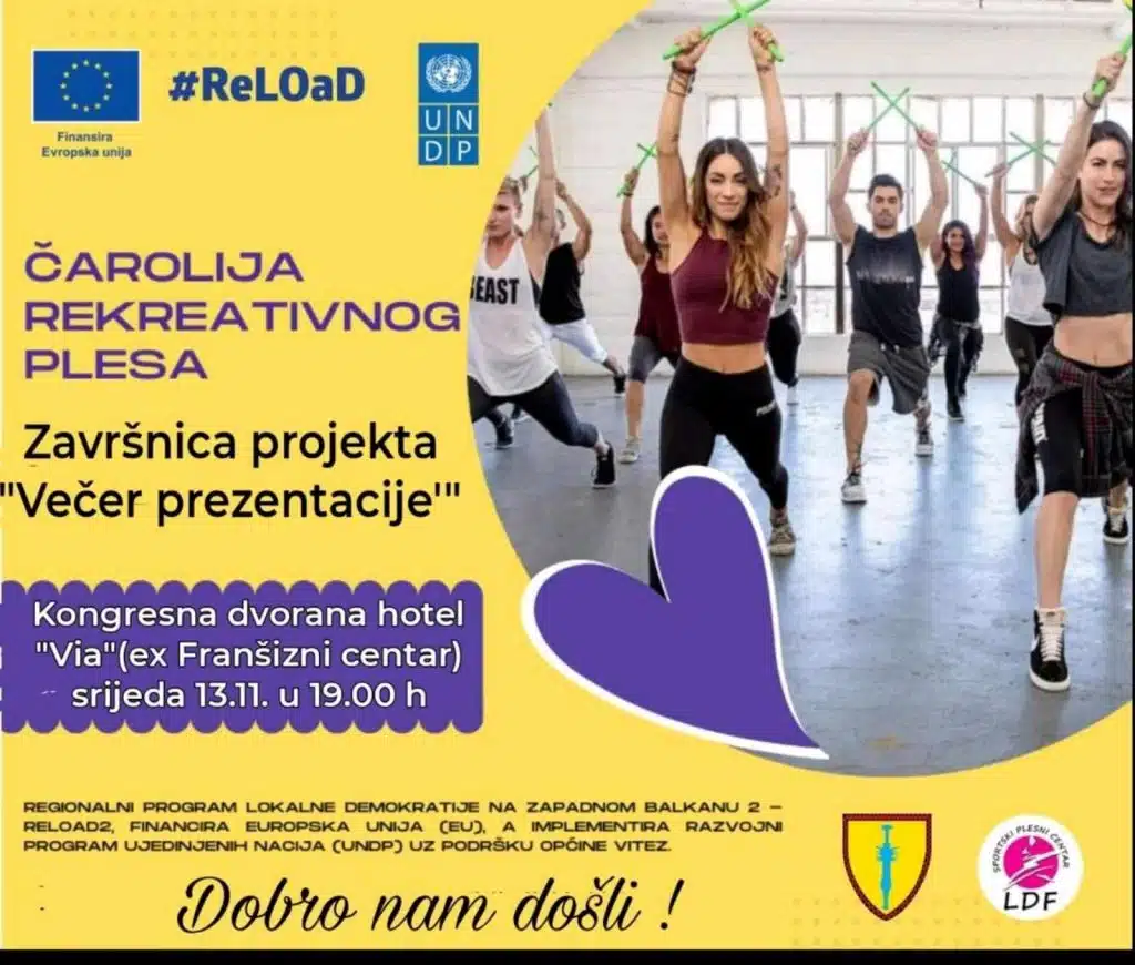 VITEZ: U srijedu završnica projekta “Čarolija rekreativnog plesa”