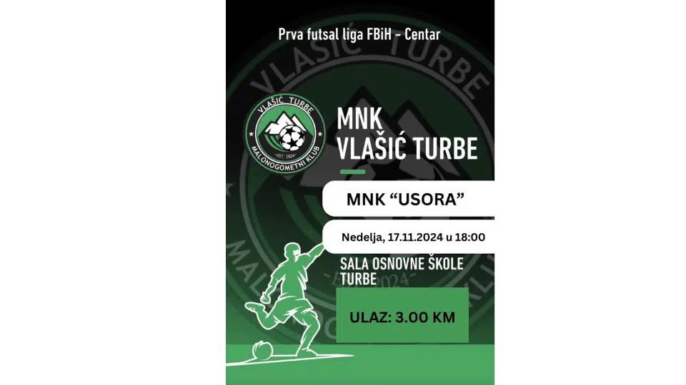 Futsal derbi u Turbetu: MNK Vlašić dočekuje MNK Usora u nedjelju