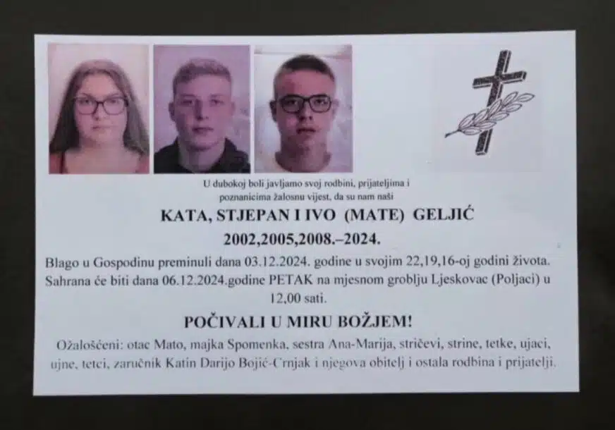 (FOTO) NAJTUŽNIJA UMRLICA NA BALKANU Sestra i 2 brata stradali u stravičnoj tragediji, njihova porodica i prijatelji neutješni
