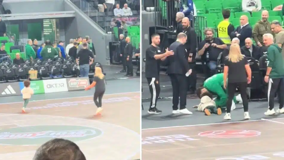 (VIDEO) SIN MATIJASA LESORA NAPRAVIO ŠOU PRIJE MEČA Jurili ga da mu oduzmu loptu, a on odmah počeo da bježi