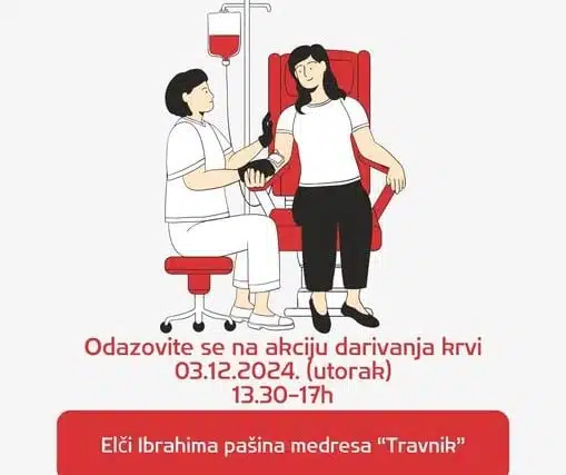 Poziv na akciju darivanja krvi u Elči Ibrahim pašinoj medresi