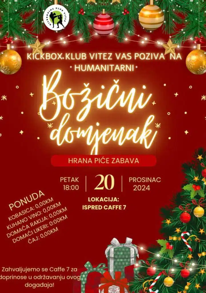 Kickbox klub Vitez vas poziva na humanitarni Božićni domjenak
