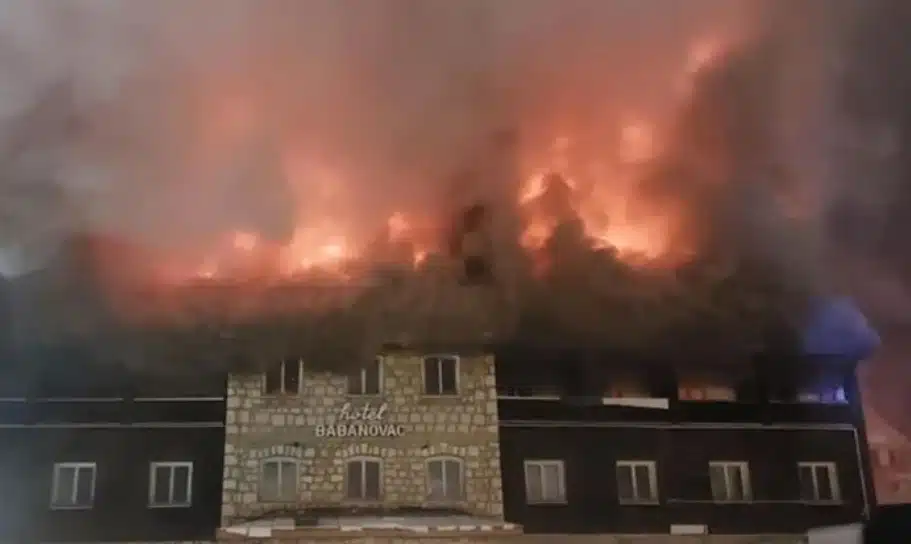 Simbol Vlašića u plamenu, hotel Babanovac u plamenu