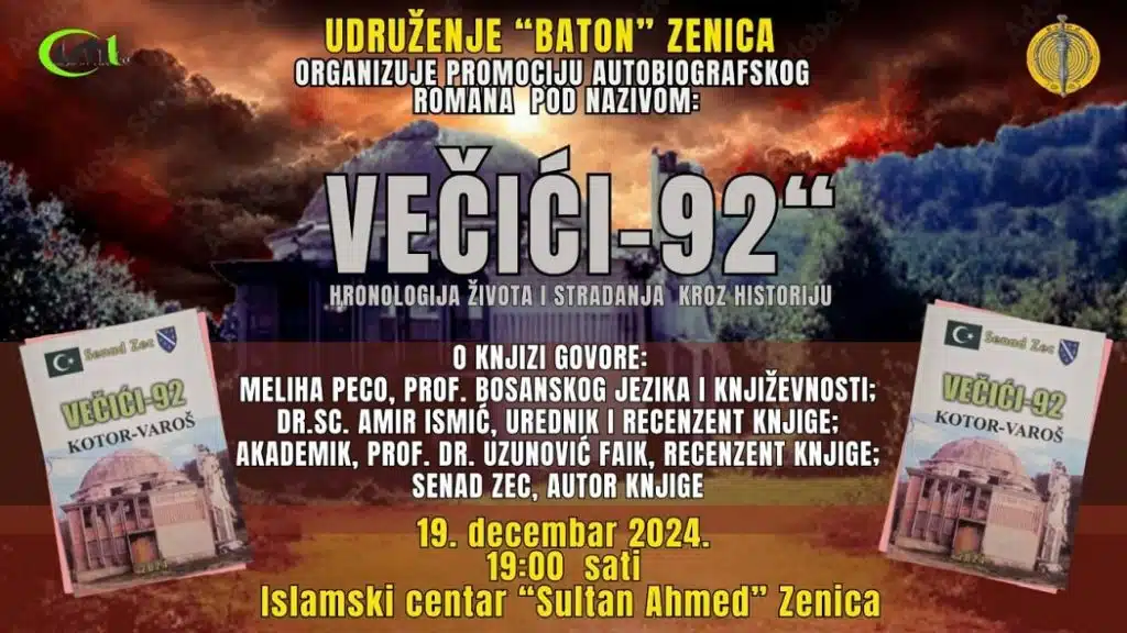 Večeras promocija romana “Večići-92”