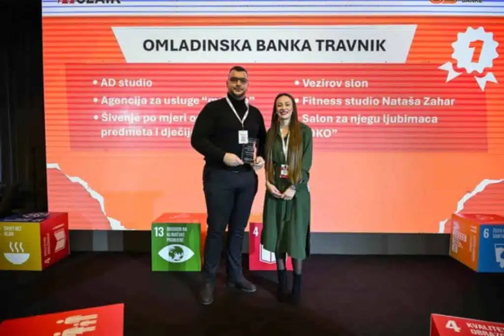 Travnik uspješan u poticanju mladog poduzetništva: Omladinska banka Travnik dobila značajno priznanje
