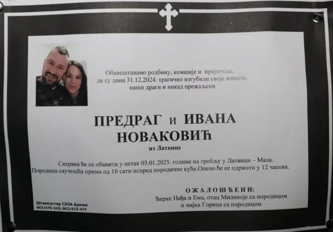 „NAŠI DRAGI I NIKAD PREŽALJENI“ Danas sahrana bračnog para koji je ubijen u Arilju, umrlica slama srce