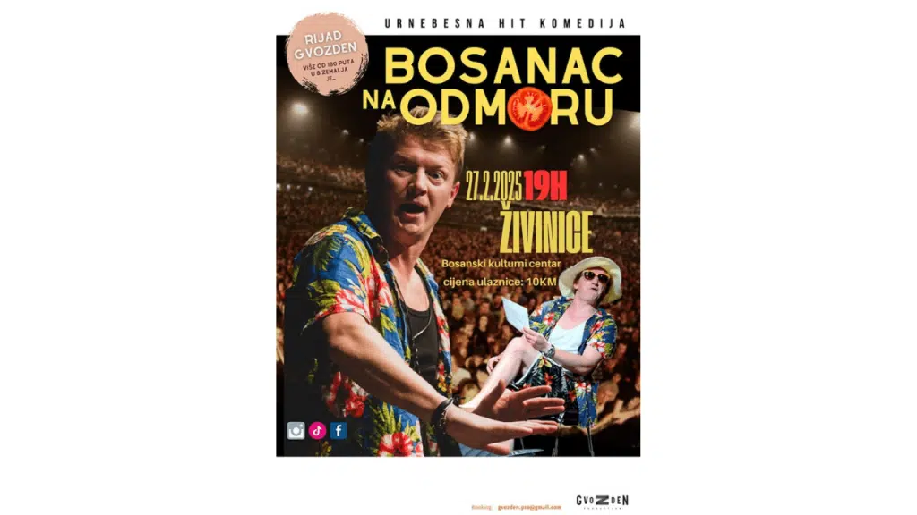Komedija Bosanac na odmoru stiže u BKC Živinice
