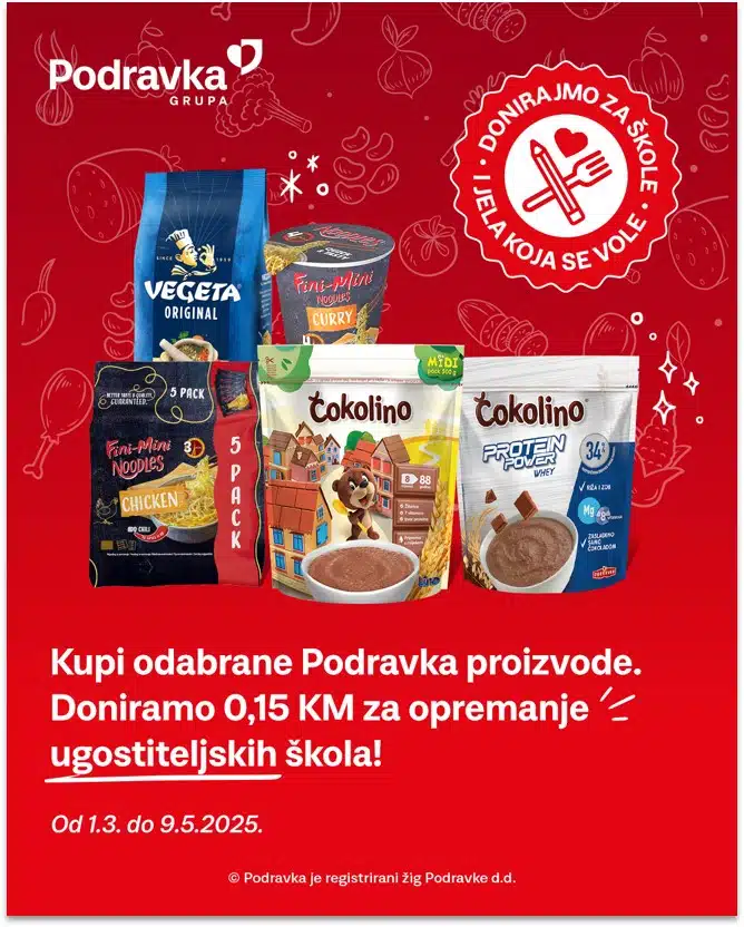 Podravka BiH nastavlja s podrškom ugostiteljskim školama