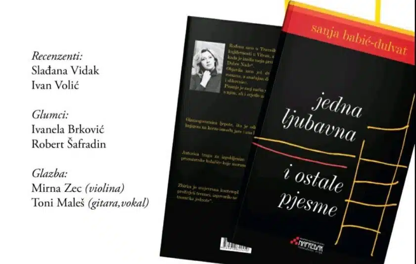 U četvrtak promocija knjige “Jedna ljubavna i ostale pjesme”