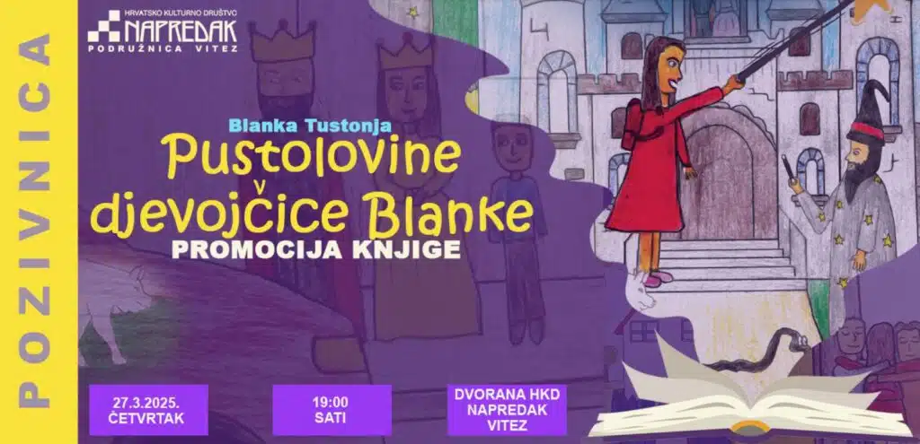 U četvrtak promocija knjige mlade talentirane autorice Blanke Tustonja