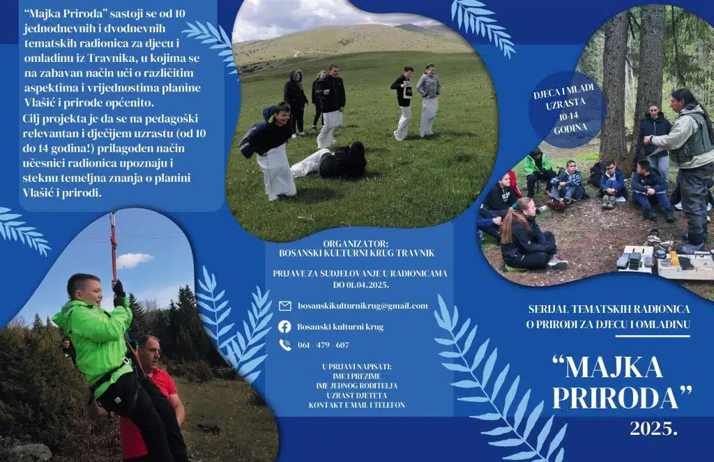 Bosanski kulturni krug najavio 3. sezonu tematskih radionica „Majka Priroda“ 2025.
