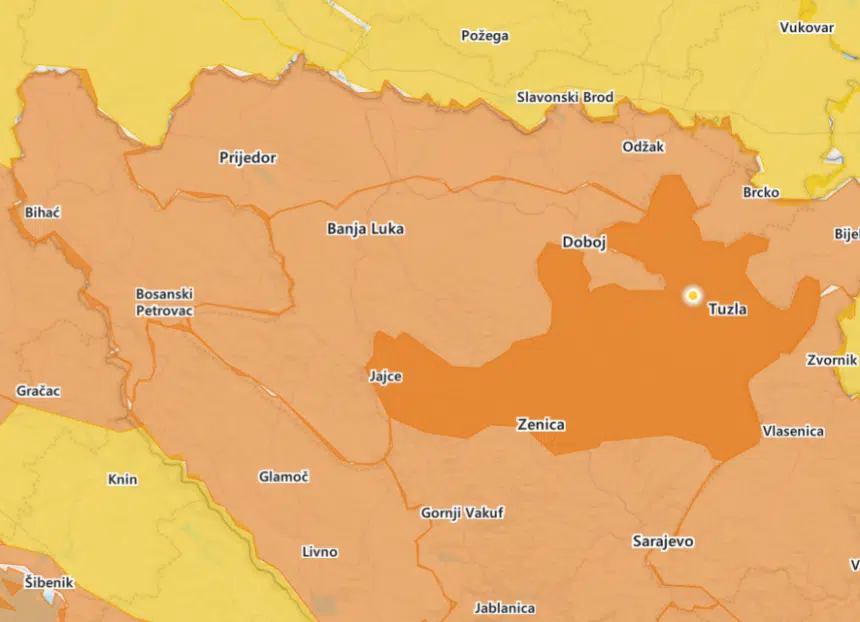 Civilna zaštita Grada Tuzle: Upozorenje na opasne meteorološke pojave