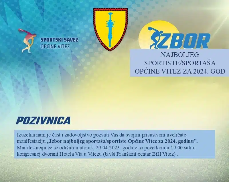 Najava manifestacije „Izbor najboljeg sportaša Općine Vitez za 2024. godinu“