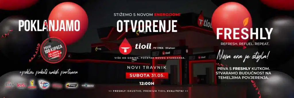 NOVI TRAVNIK: Svečano otvorenje nove 43. benzinske crpke Tioil – uz vrijedne nagrade!