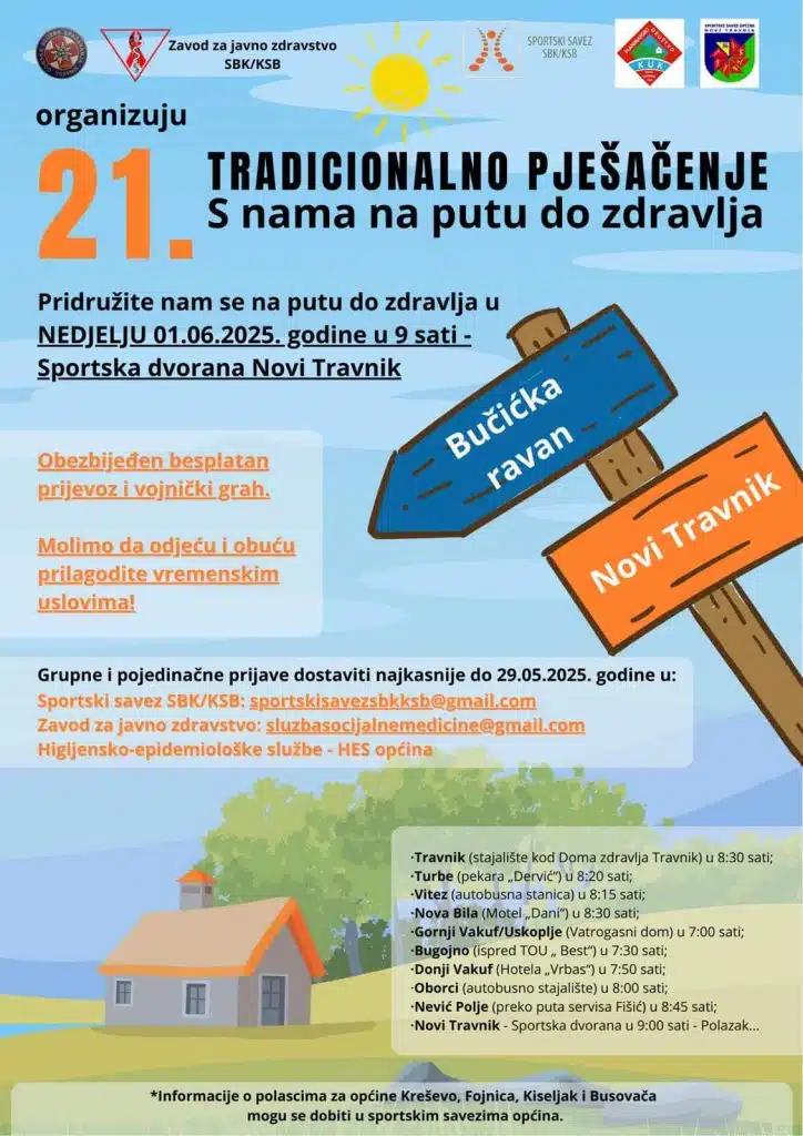 „Pješačenje do zdravlja„ – obilježavanje 31. maja Svjetskog dana borbe protiv pušenja