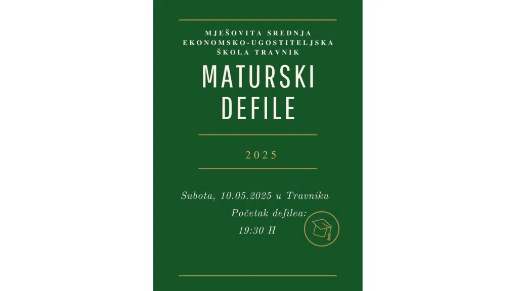 Svečanim defileom Ekonomsko-ugostiteljske škole sutra počinje sezona matura u Travniku